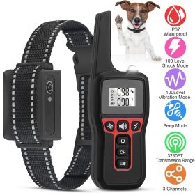 3280FT Dog Training Collar IP67 Waterproof Pet Beep Vibration Electric Shock Collar 3280FT Dog Training Collar IP67 Waterproof Pet Beep Vibration Electric Shock Collar